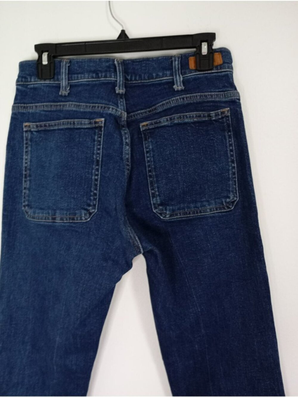 Polo Ralph Lauren High Rise Blue Denim Jeans Patch Pockets Flared Leg - Size 28 - Picture 11 of 13